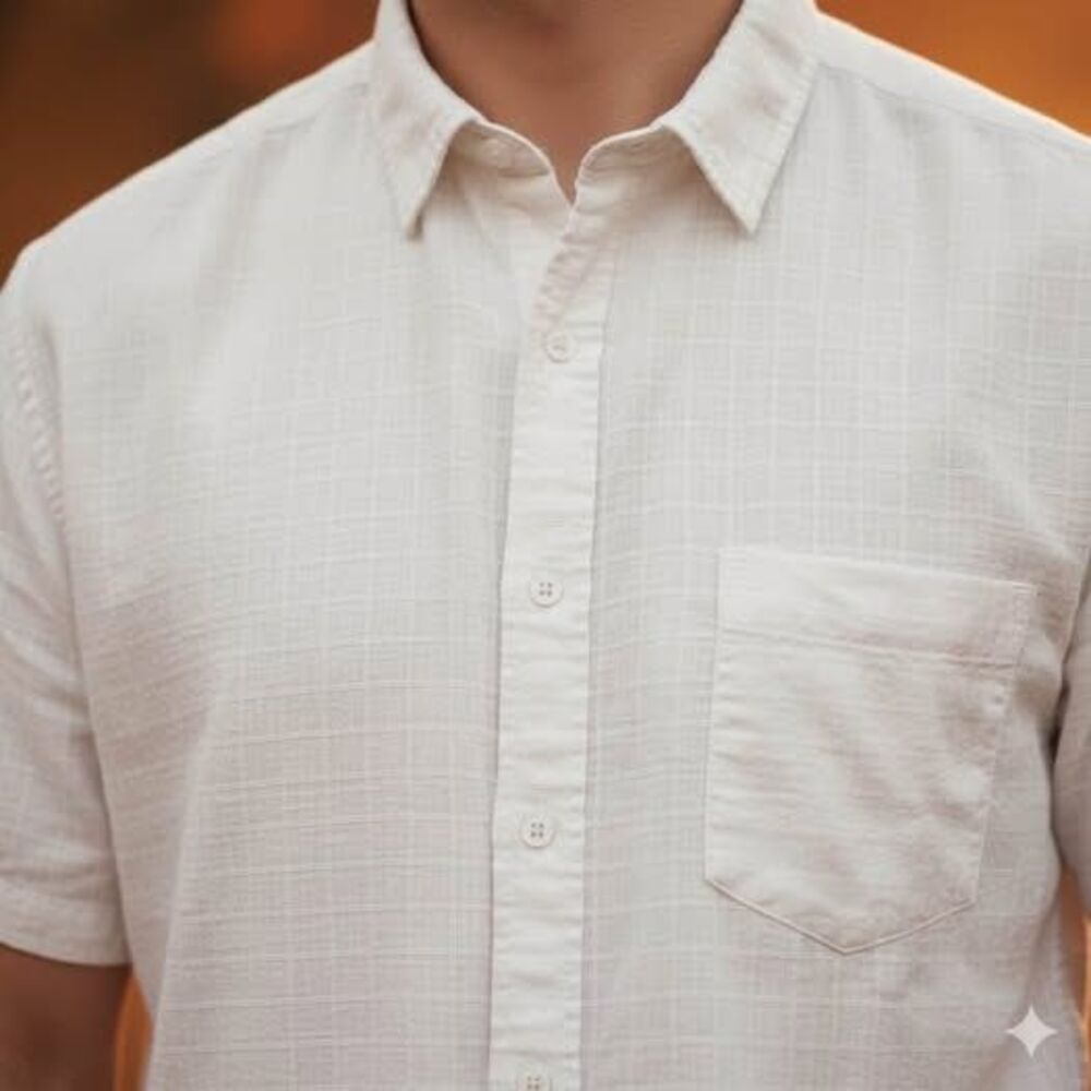 White Collared Button Down Shirt, NEW